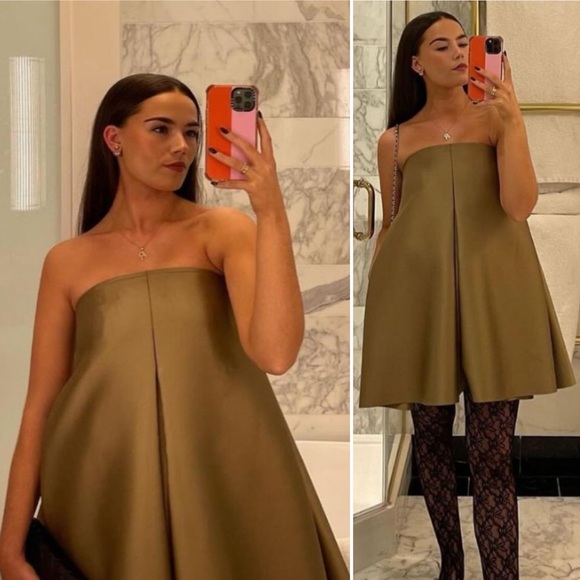 Solace London Gold Strapless Mini Dress - Picture 10 of 16